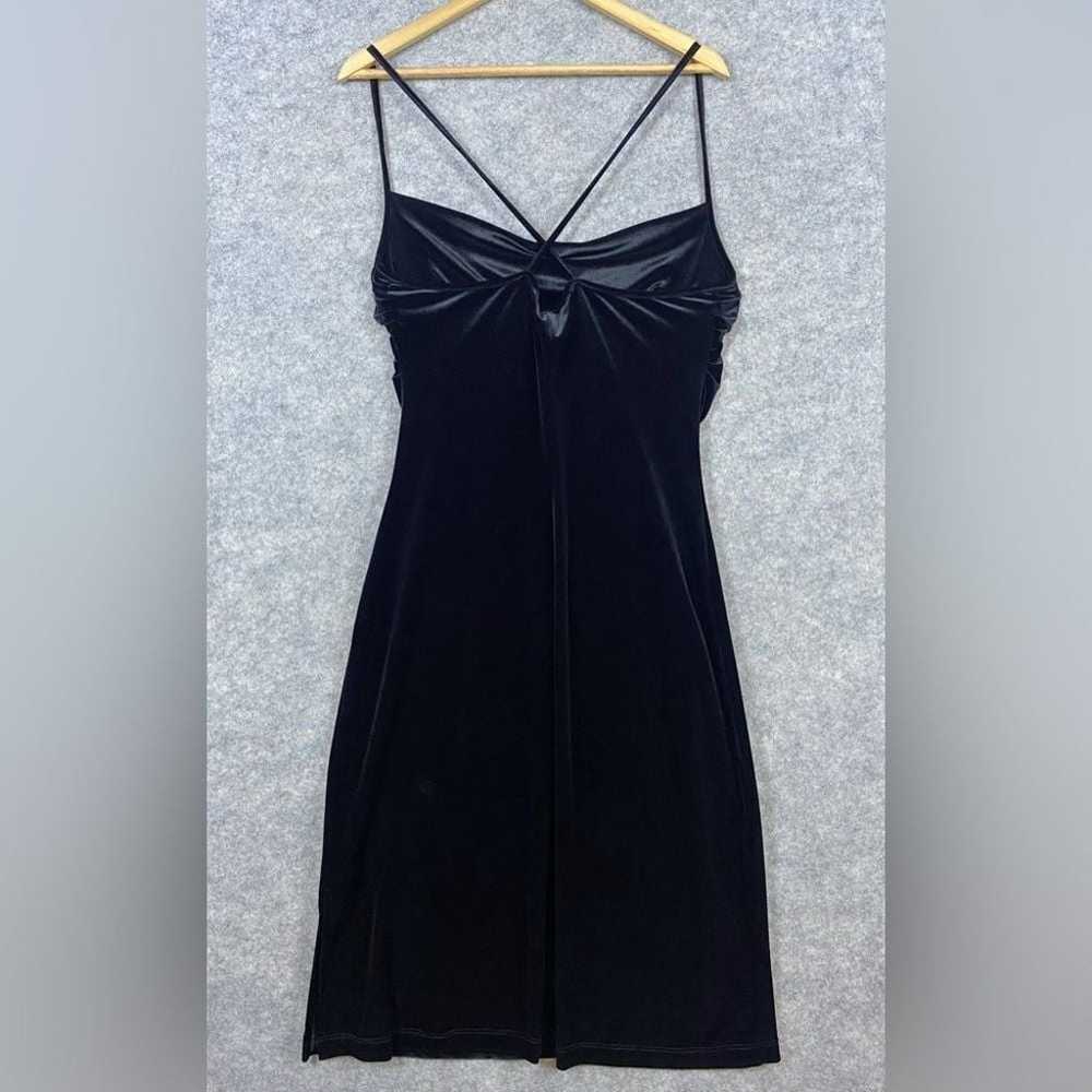 BCBGMaxazria Velvet Dress Sz L Black LBD Spaghett… - image 6