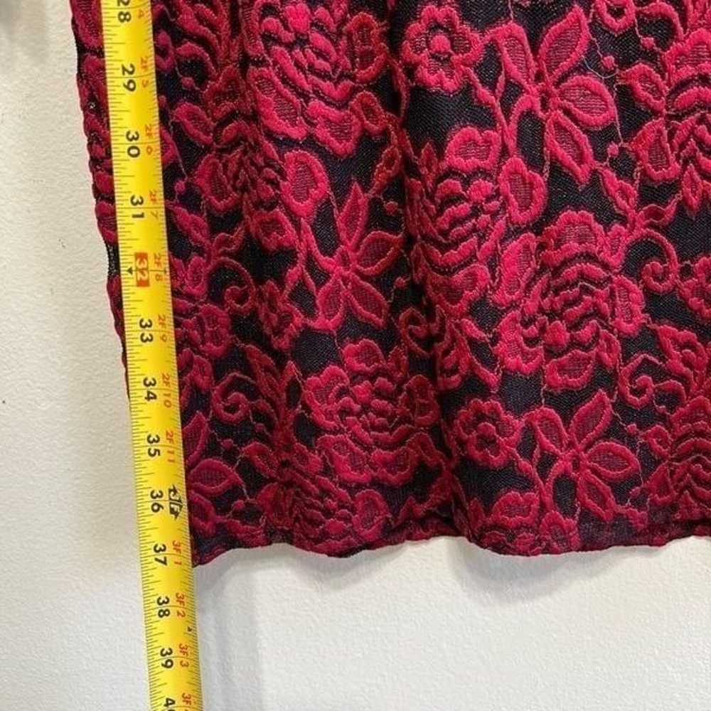 Eliza J Red and Black Lace Sheath Floral Dress 12 - image 7