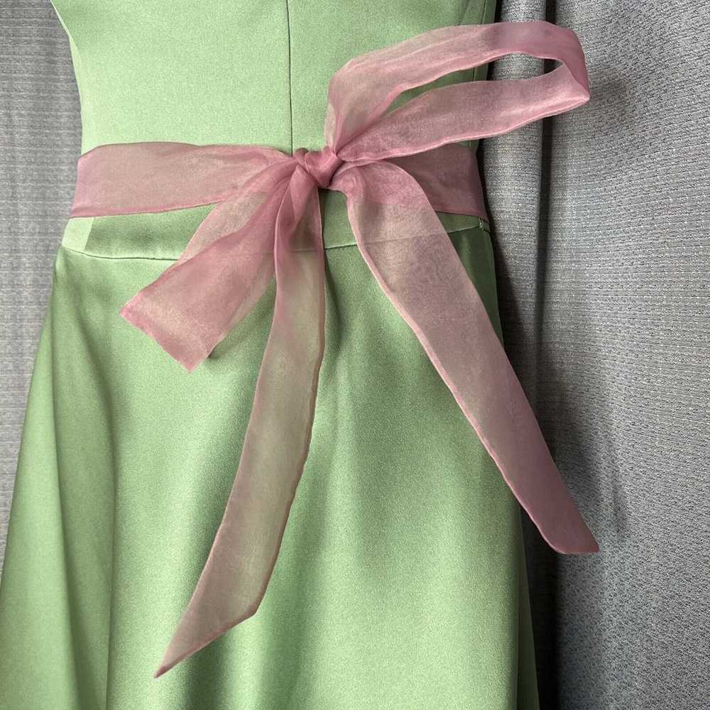 Alfred Angelo Strapless Dress Green & Pink  size … - image 5