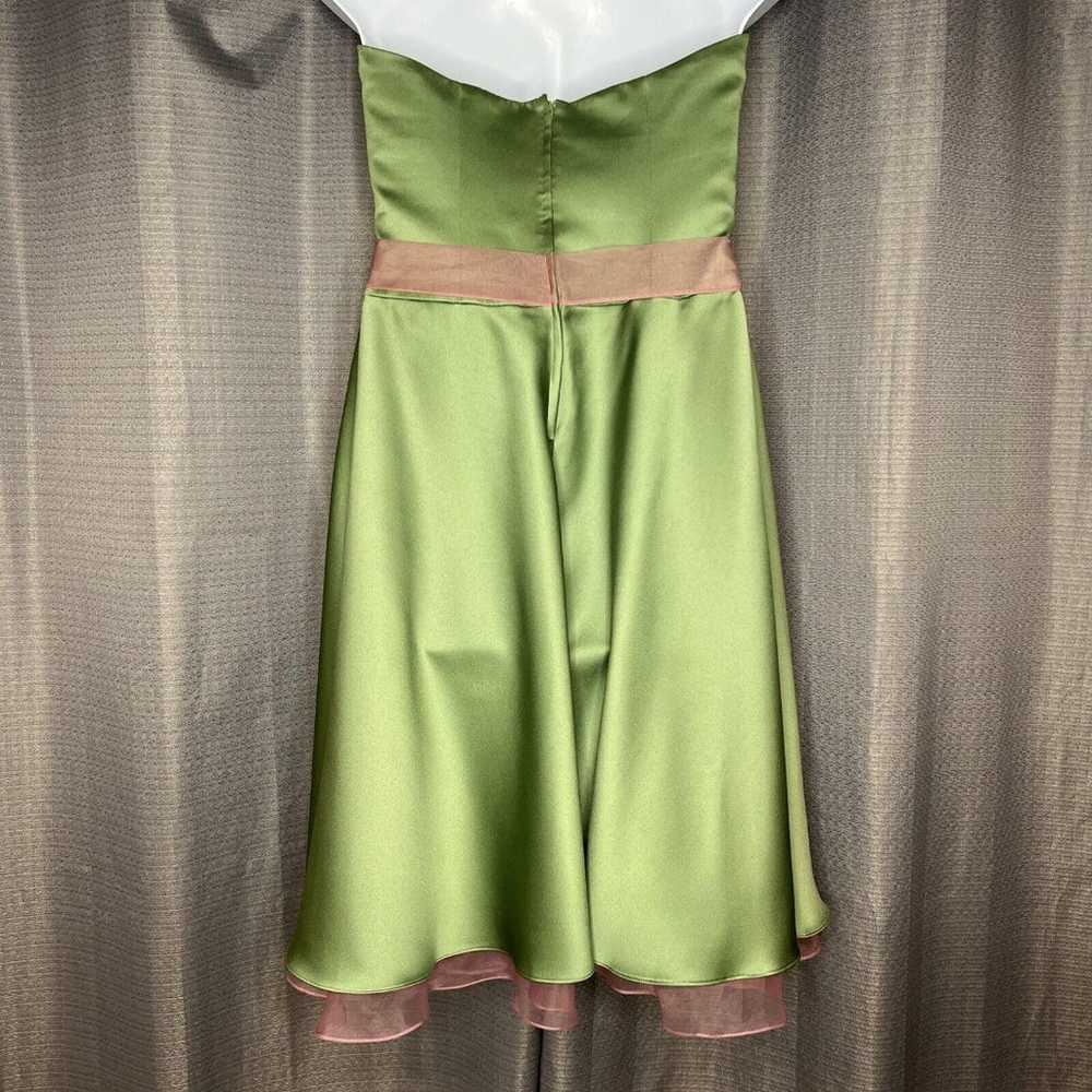 Alfred Angelo Strapless Dress Green & Pink  size … - image 8