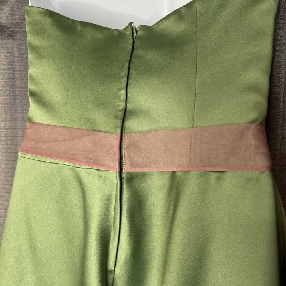 Alfred Angelo Strapless Dress Green & Pink  size … - image 9