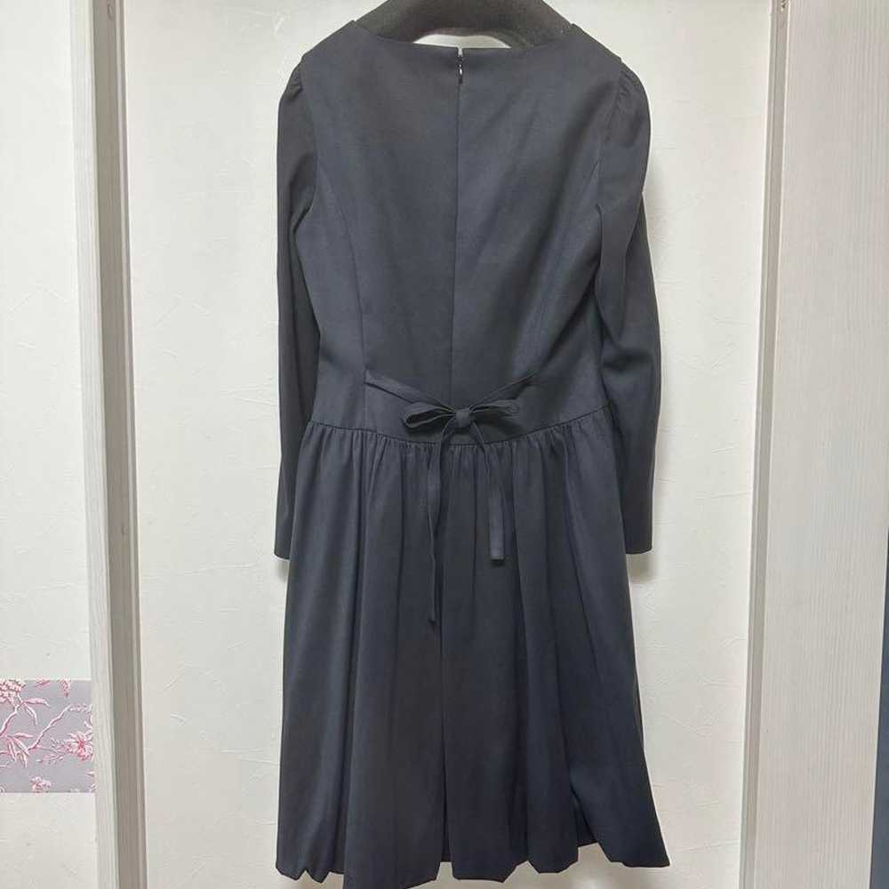 MS GRACE Navy Suede Long Sleeve Knee-Length Dress - image 2