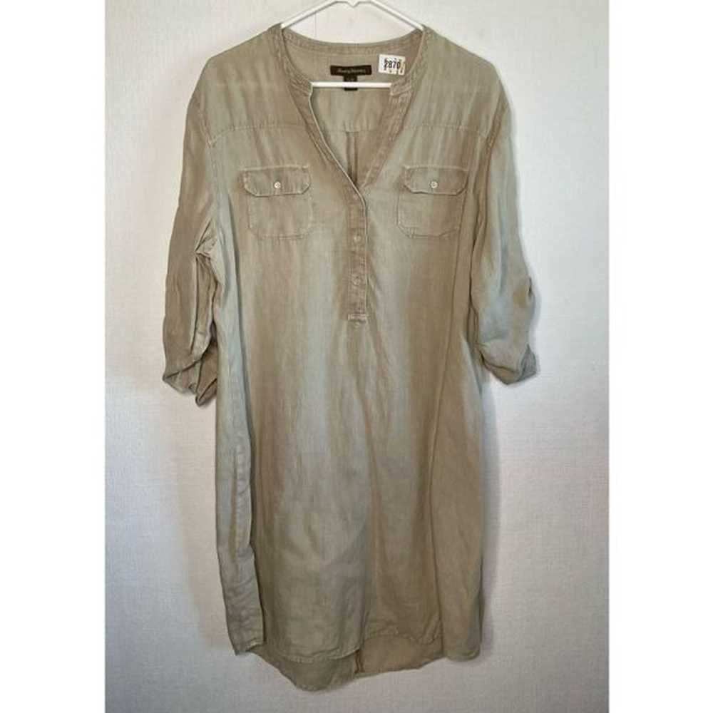 Tommy Bahama Linen Dress size L Womens Tan Long S… - image 2