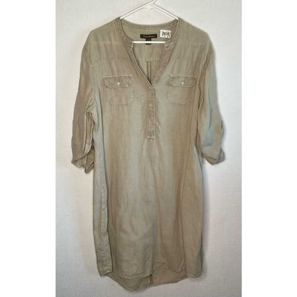 Tommy Bahama Linen Dress size L Womens Tan Long S… - image 5