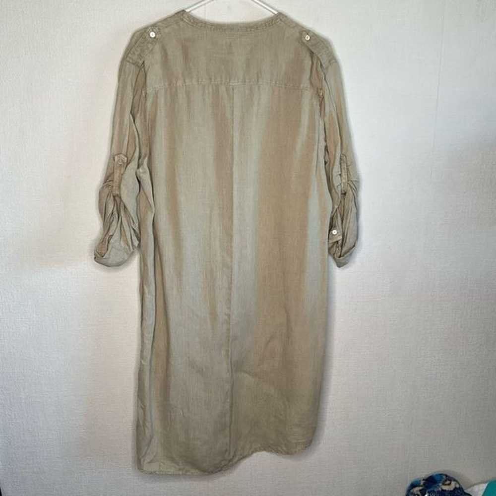 Tommy Bahama Linen Dress size L Womens Tan Long S… - image 8