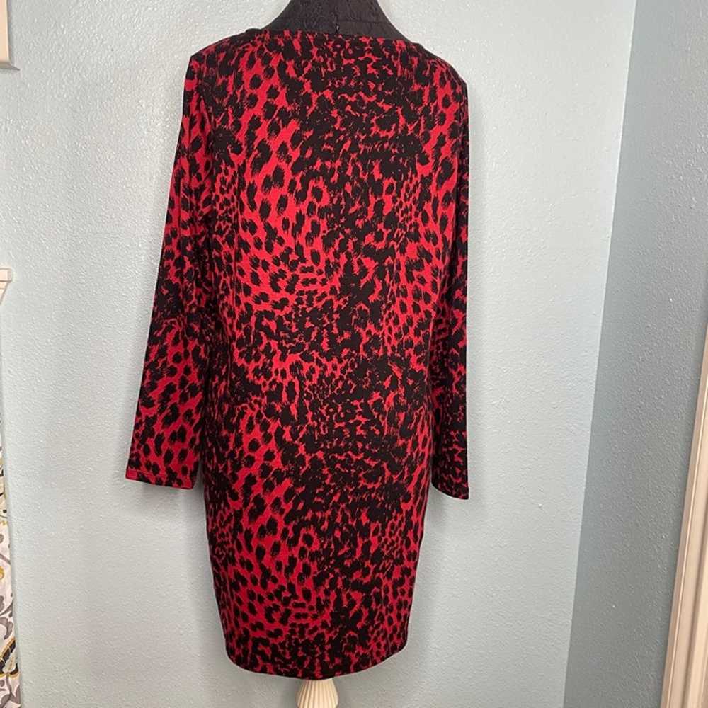 Michael Kors Size XL Knit Red Black Leopard Anima… - image 3