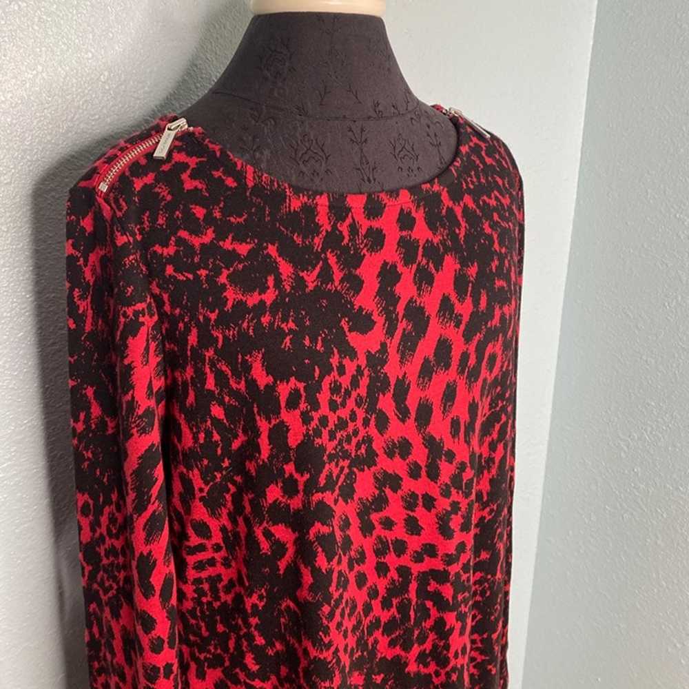 Michael Kors Size XL Knit Red Black Leopard Anima… - image 4