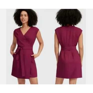 Everlane Japanese GoWeave Wrap Fuchsia Dress