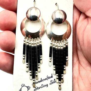 Native American QT Womans Earrings Sterling Silver