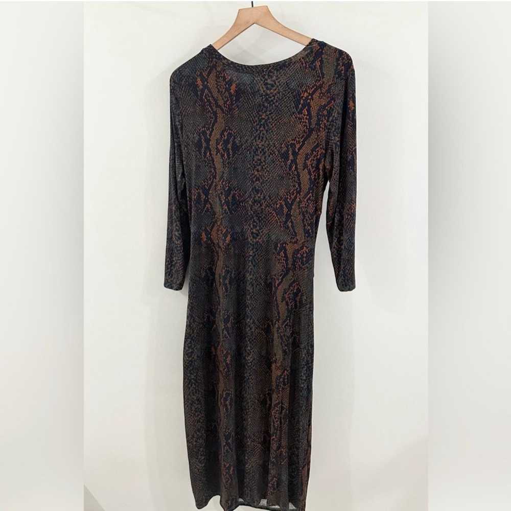 Joie Meila Snake Print Midi Dress Blue Size XL - image 10