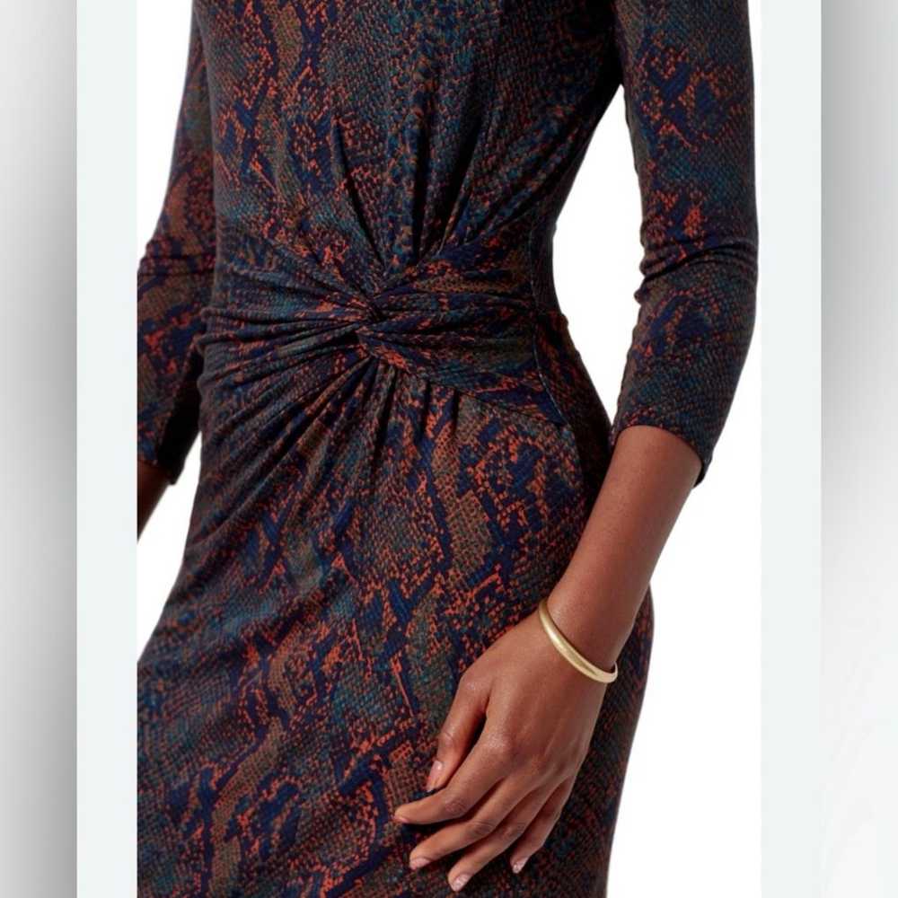 Joie Meila Snake Print Midi Dress Blue Size XL - image 3