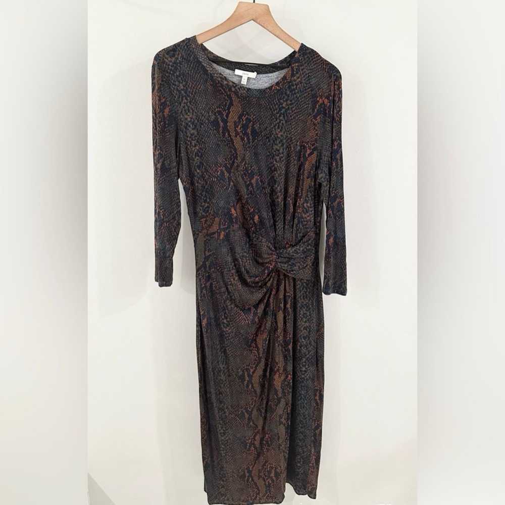 Joie Meila Snake Print Midi Dress Blue Size XL - image 6