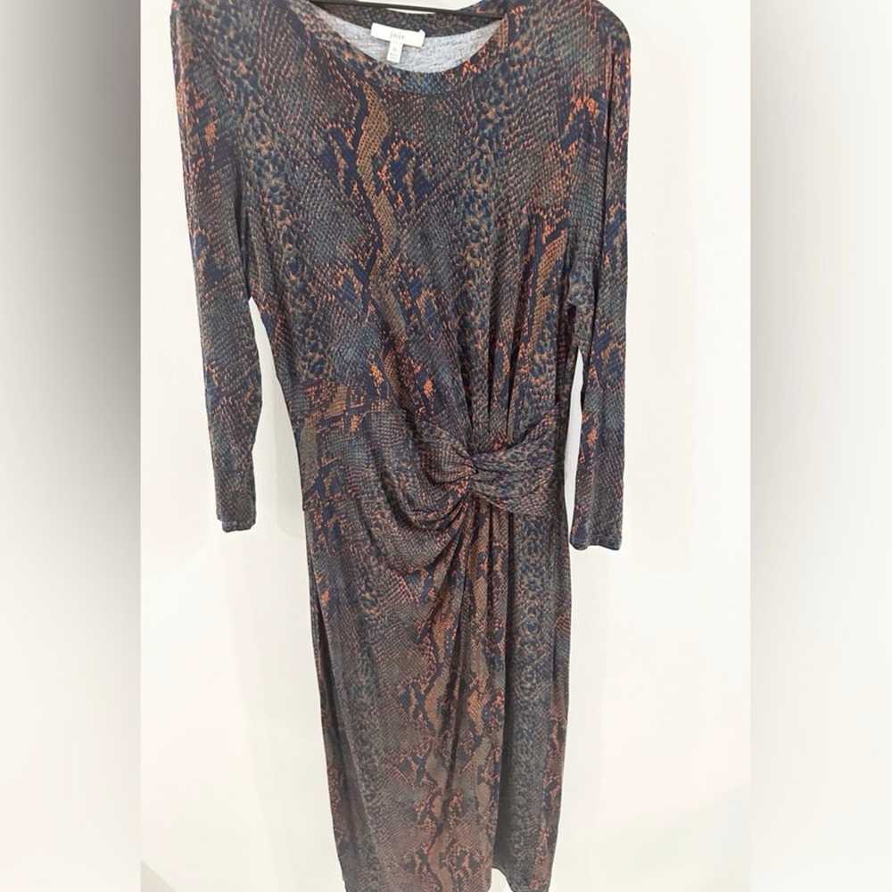 Joie Meila Snake Print Midi Dress Blue Size XL - image 8