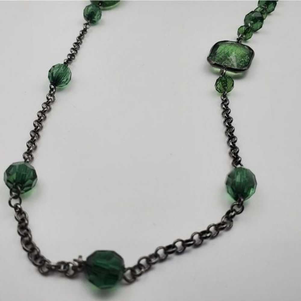 Gorgeous emerald crystal long length flapper neck… - image 2