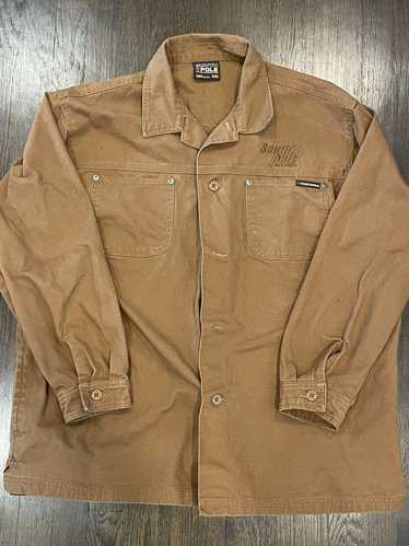 Southpole Southpole tan and brown button down shir