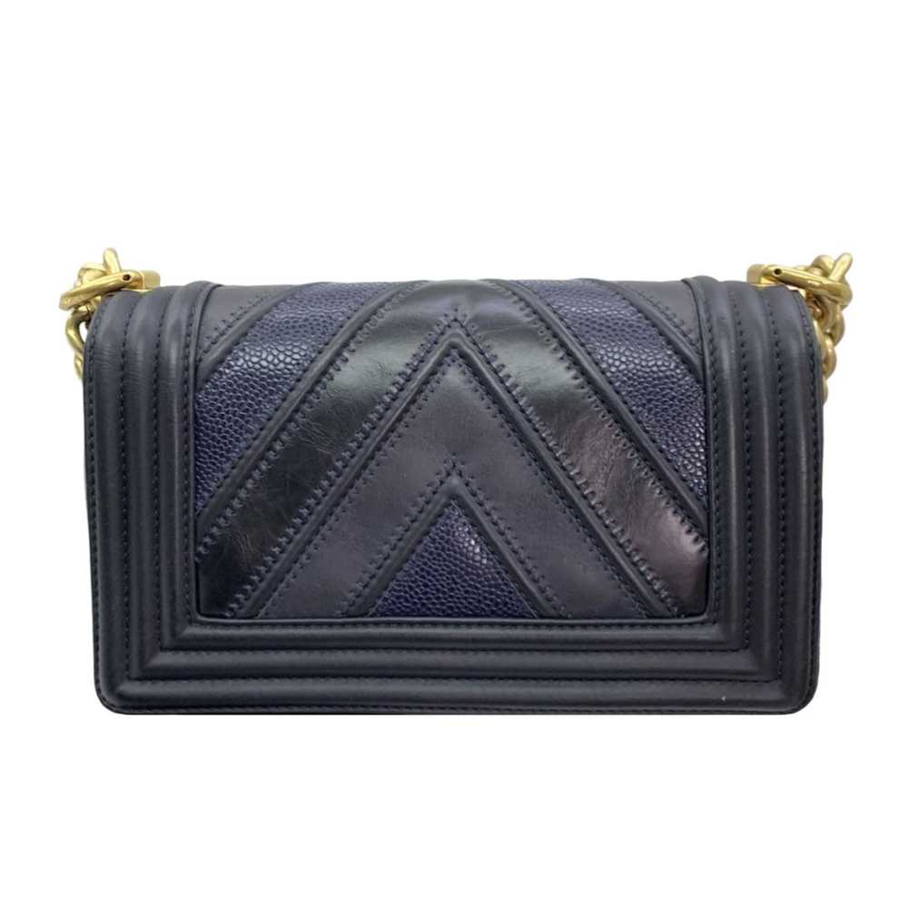 Product Details Chanel Navy Chevron Single Flap B… - image 2