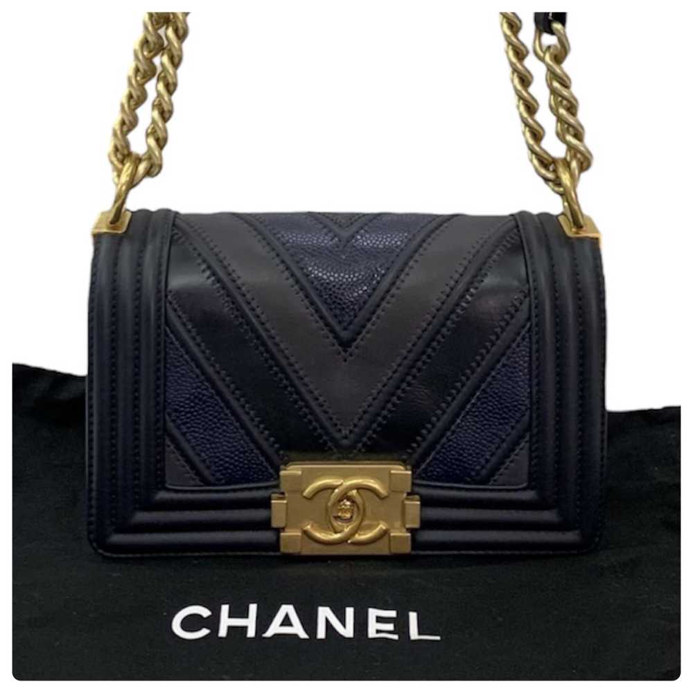 Product Details Chanel Navy Chevron Single Flap B… - image 6