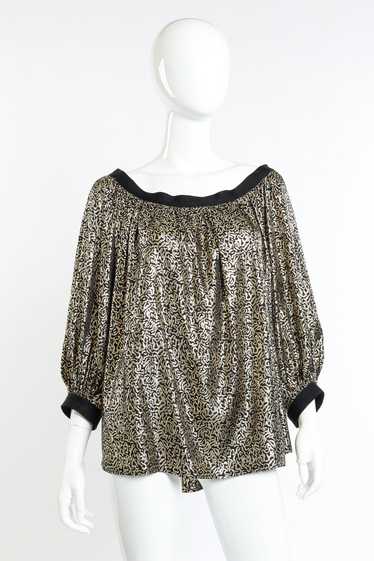 Yves Saint Laurent Lamé Balloon Sleeve Top