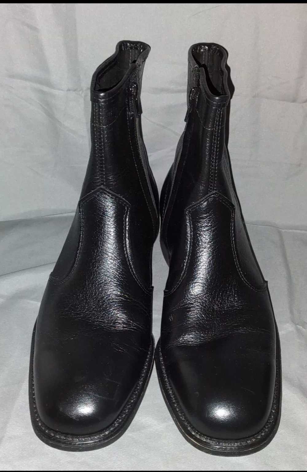 Vintage Goodyear Black Leather Ankle High Side Zi… - image 1