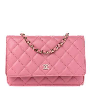 CHANEL Caviar Quilted Wallet on Chain WOC Pink