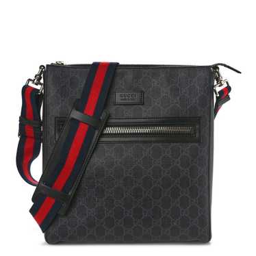 GUCCI GG Supreme Monogram Appia Calfskin Web Flat… - image 1