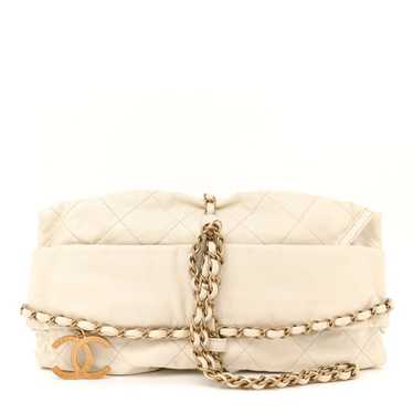 CHANEL Calfskin Quilted Baluchon White