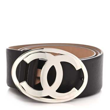 CHANEL Calfskin CC Belt 95 38 Brown