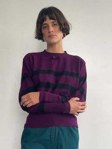 Vintage Sonia Rykiel Berry Stripe Sweater - Berry