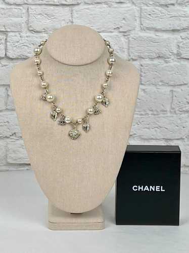 Chanel Vintage Pearl Charm Choker Necklace