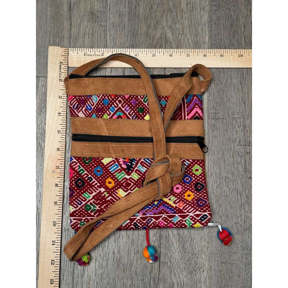 Other Boho Suede & Woven Fabric Crossbody Bag - image 5