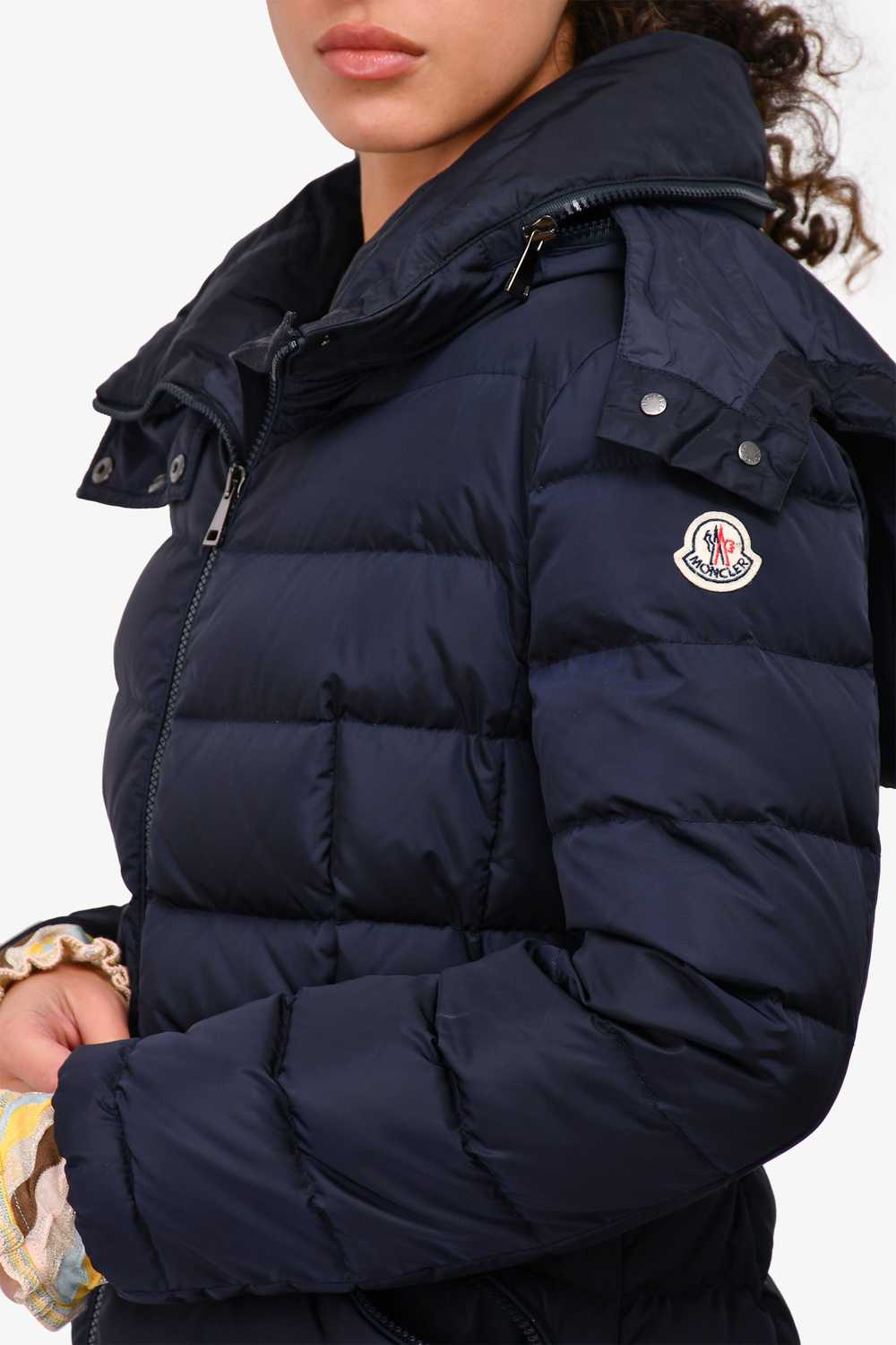 Moncler Navy Down 'Flammette' Coat Size 1 - image 2