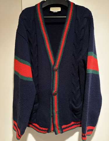 Gucci Navy Cable knit cardigan