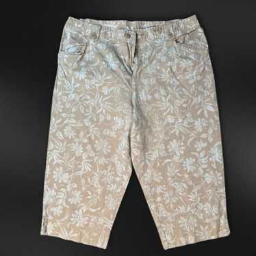 Other White Stag Capri Pants Floral Stretch Beige 