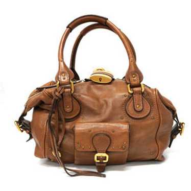 Vintage Chloé Paddington Bags Brown Chloé Handbag: Elegant Woven Design