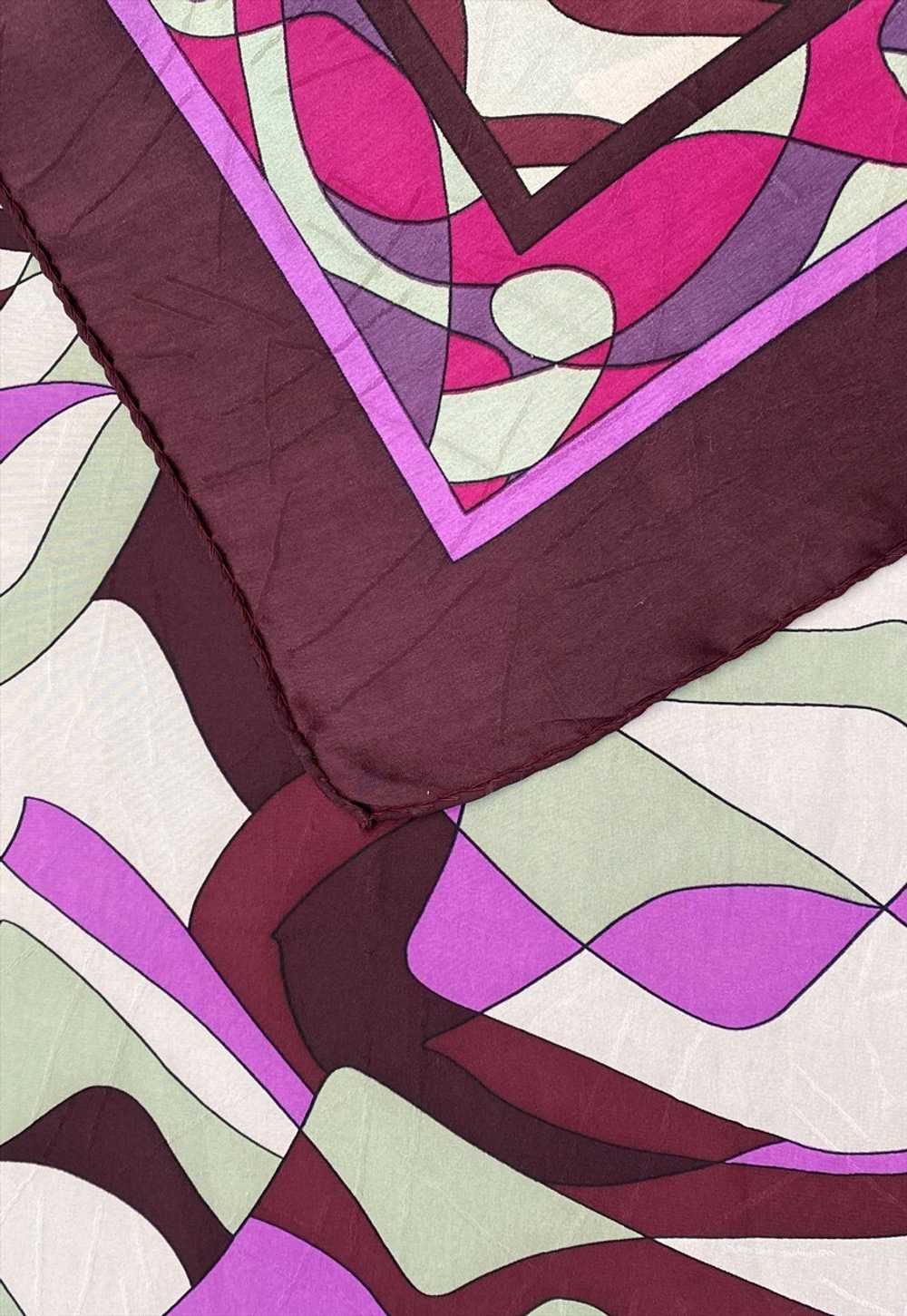 80's Vintage Purple Pink Maroon Abstract Print La… - image 3