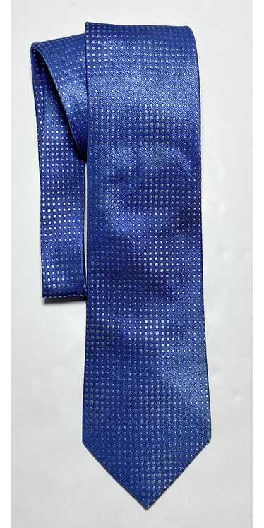 LANVIN PARIS BLUE TIE 100% SILK POLKA DOLT 58''/3.