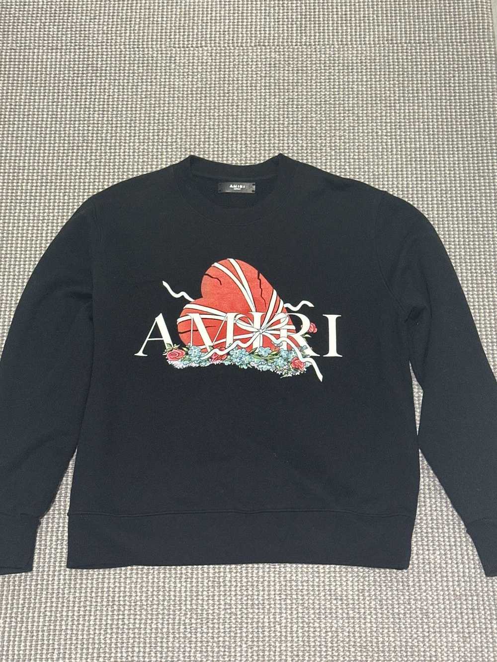 Amiri RARE Amiri broken heart black crewneck - image 1