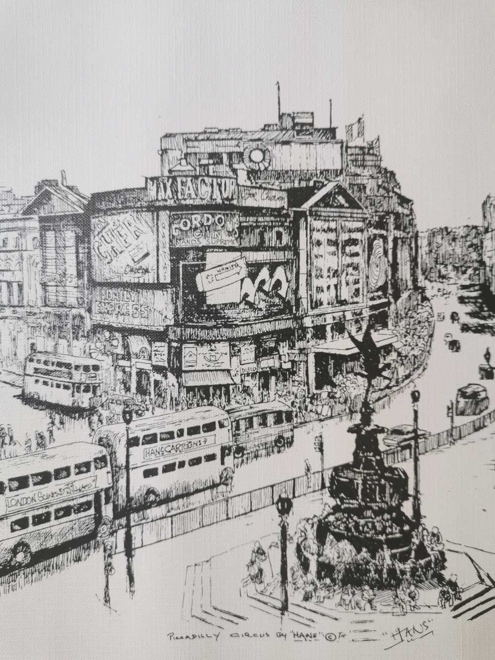 Vintage Vintage Piccadilly circus drawing/lithogr… - image 3