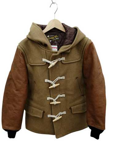 Buzz Rickson'S Brown M Leather Duffel Coat