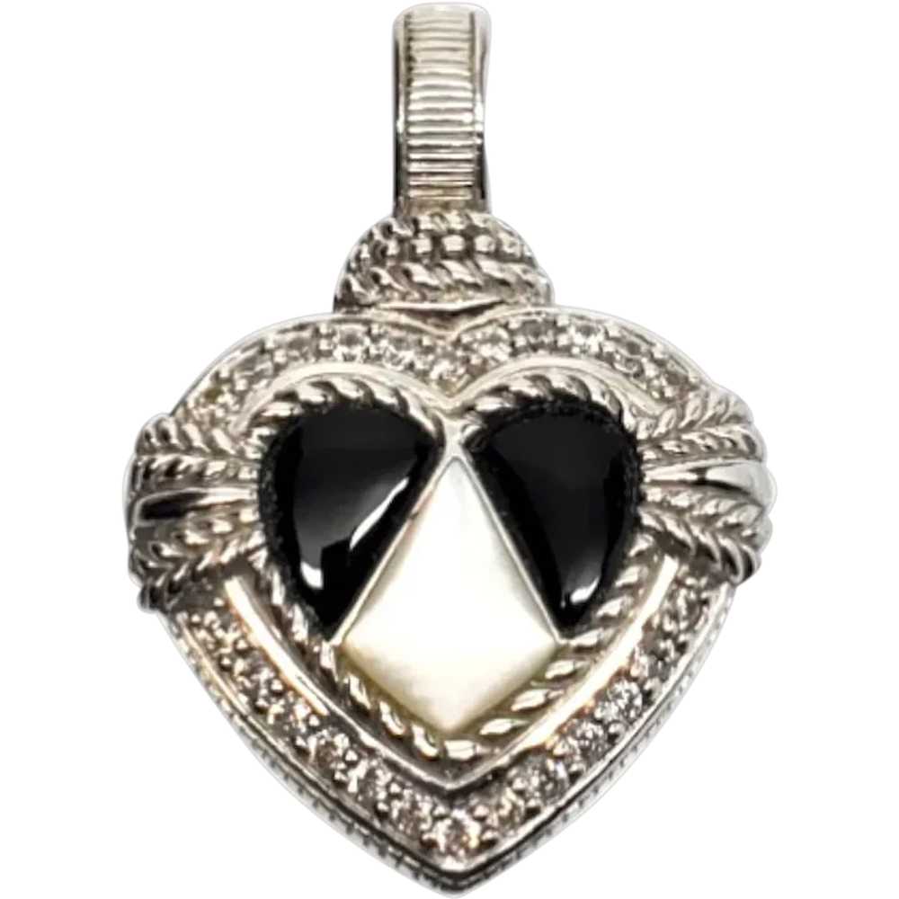 Judith Ripka Sterling Silver Onyx & Mother Of Pea… - image 1