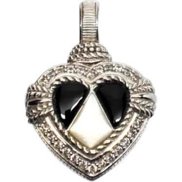 Judith Ripka Sterling Silver Onyx & Mother Of Pea… - image 1