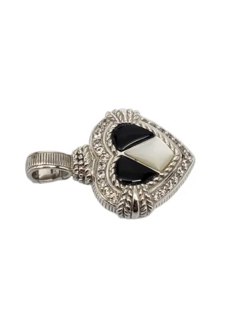 Judith Ripka Sterling Silver Onyx & Mother Of Pea… - image 2