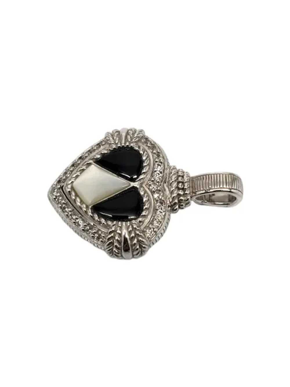 Judith Ripka Sterling Silver Onyx & Mother Of Pea… - image 4