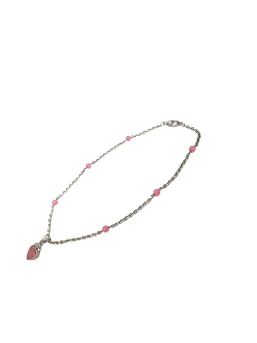 Judith Ripka Sterling Silver Pink Beaded Chain Wi… - image 2