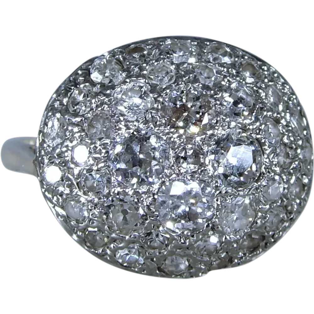 An Original Period Art Deco Diamond Bomb Ring - image 1