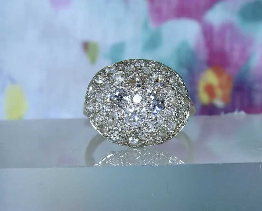 An Original Period Art Deco Diamond Bomb Ring - image 4