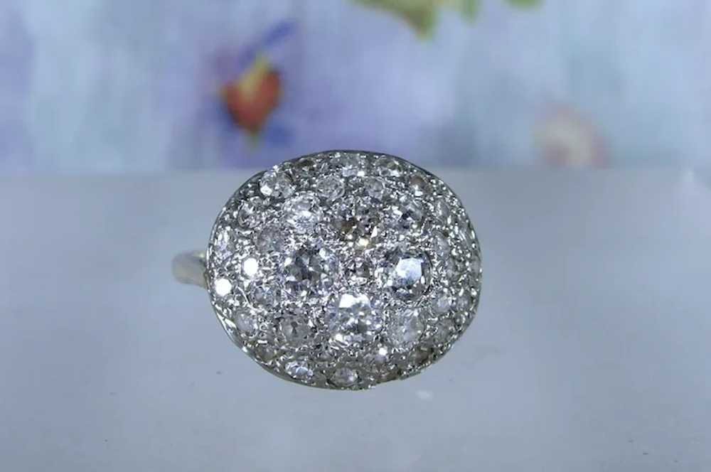 An Original Period Art Deco Diamond Bomb Ring - image 6