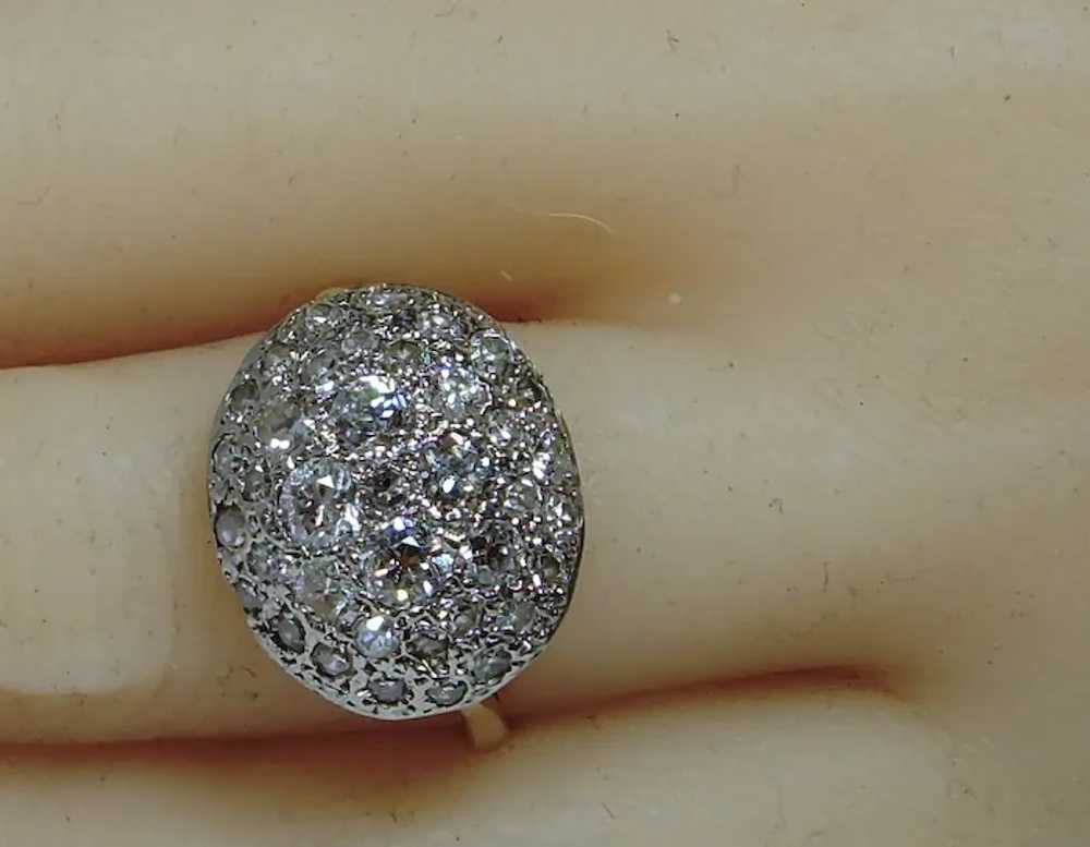 An Original Period Art Deco Diamond Bomb Ring - image 7