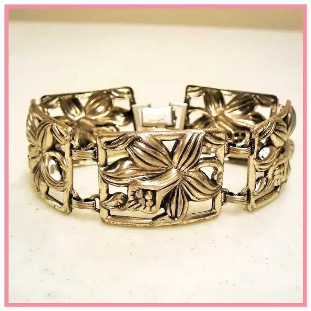 Vintage Danecraft Sterling Flower Bracelet - image 2