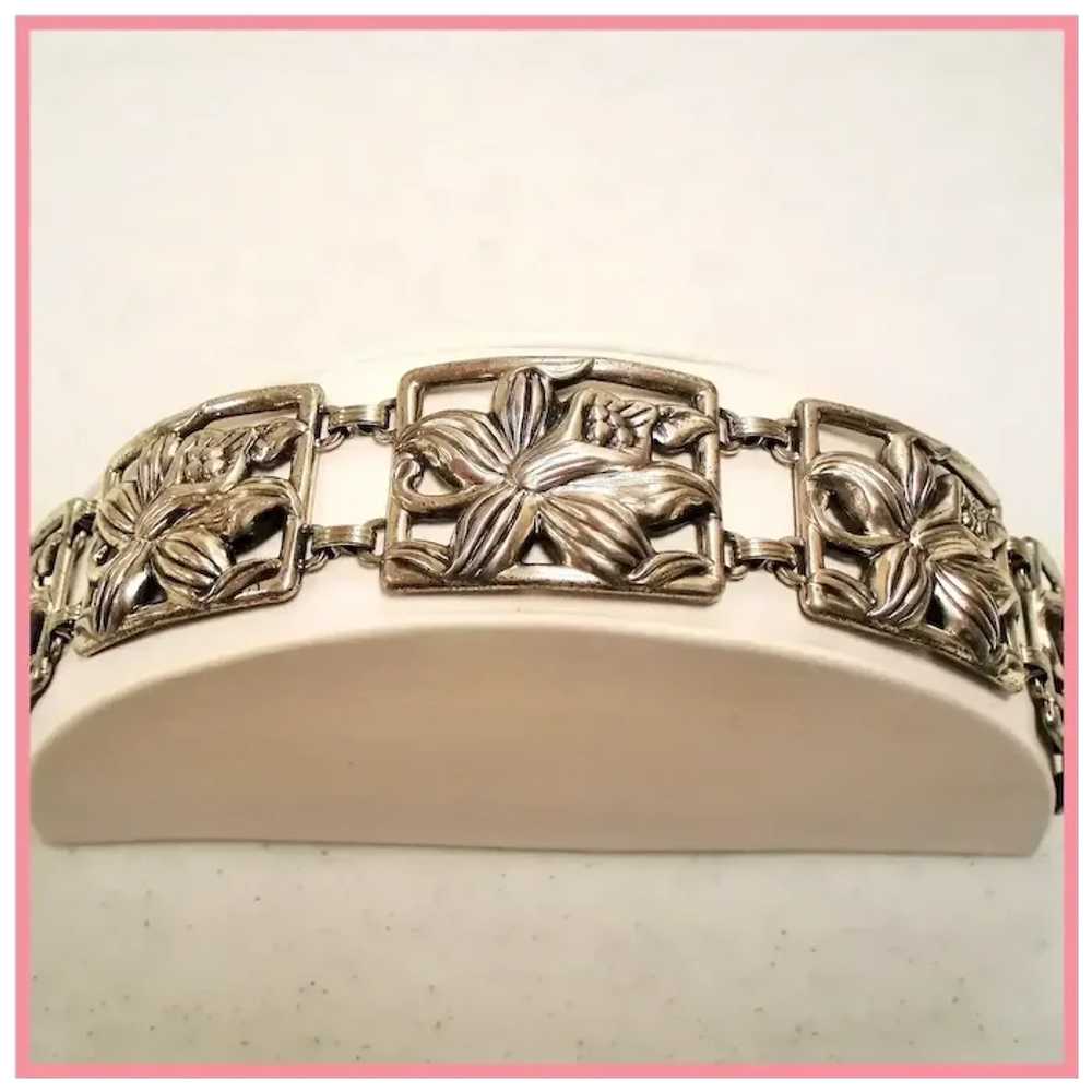 Vintage Danecraft Sterling Flower Bracelet - image 6